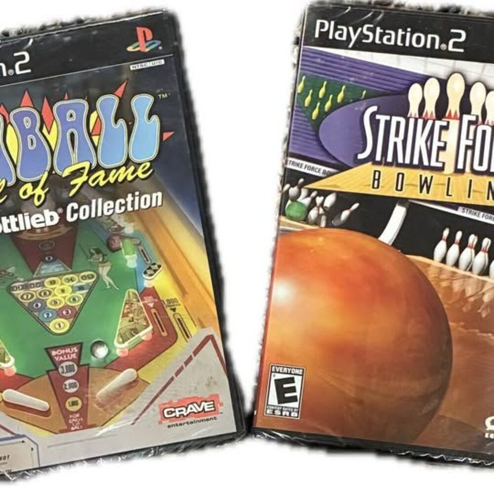 PlayStation 2 Games Pinball Hall of Fame & Strike Force Bowling - NEW/Sealed